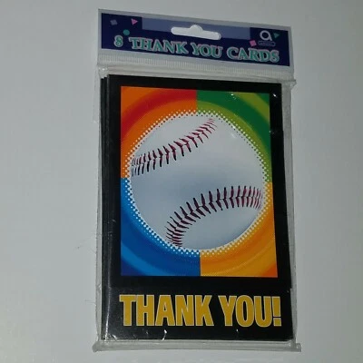 NEW Baseball Thank You Cards (Blank Inside) Softball Sports Team Birthday Coach - Image 1 of 2