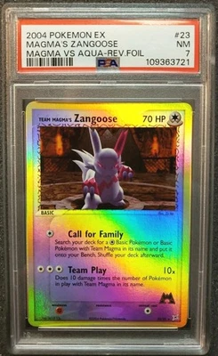 2004 Pokémon EX Team Magma's Zangoose 23/95 Rare Magma Vs Aqua Rev Holo PSA 8 NM - Image 1 of 2