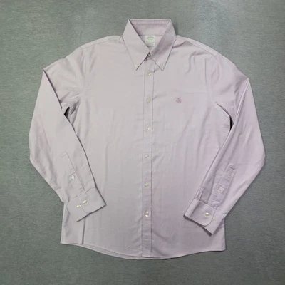 Brooks Brothers Shirt Mens Medium Purple Milano Button Down Supima Golden Fleece - Image 1 of 4