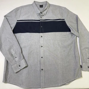 Oakley Shirt Mens XXL Oxford Long Sleeve Gray/Blue Embroidered Logo Casual Knit - Picture 1 of 19