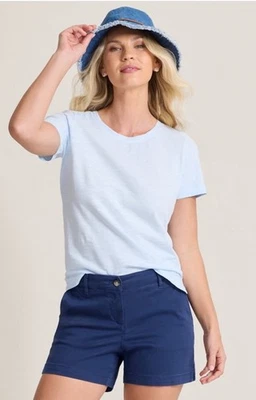 NUEVO SIN ETIQUETAS-Tommy Bahama-Pantalones Cortos Mujer Boracay 5 Pulgadas-Talla 14-Pantalones Cortos Resort Azul Marino Foto 1 de 4