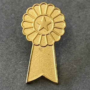 Spilla da bavero vintage Gold-Star Ribbon Award - spilla in metallo premio successo successo - Foto 1 di 9