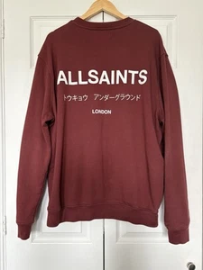 ALLSAINTS Underground Oversized Sweatshirt Wine Large - SUPERB! - Picture 1 of 8