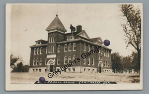 RPPC Schulhaus in Zentralien KS Kansas Vintage Echtfoto Postkarte - Bild 1 von 2