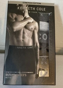3er Pack Kenneth Cole Boxershorts Herren Large Stretch Baumwollmischung schwarz anthrazit - Bild 1 von 6