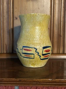 Vintage Mexican Pottery Yellow Vase - Picture 1 of 7
