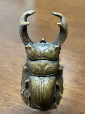 Stag Beetle Insect Metal Statue 3.9 inch tall Japanese Metalwork Figurine - Image 1 of 4