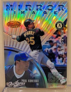 1997 Bowman's Best MIRROR IMAGE REFRACTOR 7 Mark McGwire Todd Helton RARE INSERT - Picture 1 of 2