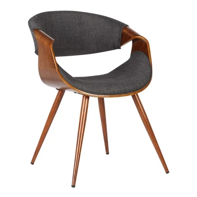 Butterfly Mid-Century Dining Chair in Walnut Finish and Charcoal Fabric - Image 1 of 4