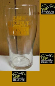 MILLER RESERVE BLACK & GOLD VELVET STOUT TULIP PINT BEER GLASS 6 INCH - Picture 1 of 1