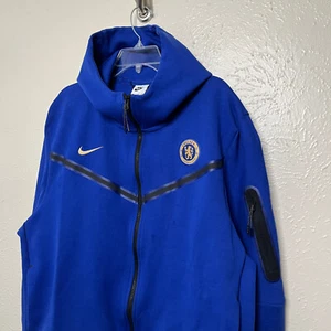 Sudadera con Capucha Nike Para Hombre 2XL Azul Chelsea Tech Polar Corredor de Vientos Cremallera Completa DV4822 - Imagen 1 de 20