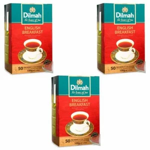 Dilmah English breakfast Ceylon tea - 50 Bags 100g (3.53oz) X 03 packs - Picture 1 of 5