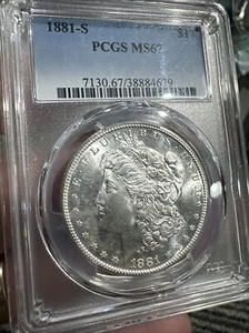 1881-S Morgan Silver Dollar $1 PCGS MS67 - Proof Like Mirror - GORGEOUS! - Picture 1 of 4