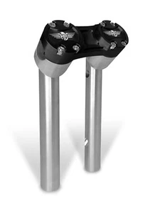 HeinzBikes 6" CLUBSTYLE PULLBACK RISER: 1 1/4 pulgadas plata negro - Imagen 1 de 12