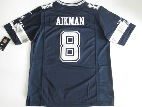 Troy Aikman #8 Dallas Cowboys Game Throwback Player Jersey Blue Cover