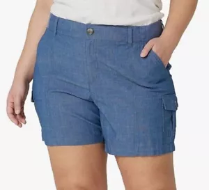 Lee Women's Plus Size Flex-to-Go Mid Rise relaxed fit-6"inseam-cargo short-sz 22 - Picture 1 of 14