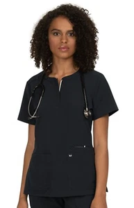 Koi Next Gen Scrubs #1009 round-neck Scrub Top in "BLACK" Size XS - Picture 1 of 2