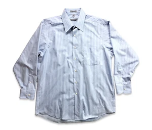 Geoffrey Beene Men's Blue Striped Long Sleeve Button Up Shirt Size 16.5 32-33 - Picture 1 of 7
