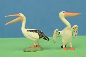 Modelos del zoológico de polietileno de Gran Bretaña: PELÍCANOS #1381 ALAS ABIERTAS y #1382 PICO ABIERTO - Imagen 1 de 2