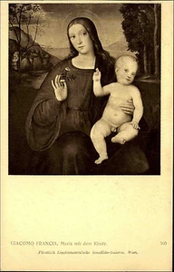 Künstlerkarte J. Löwy Wien 1908 Giacomo Francia Maria mit dem Kinde Christus - Picture 1 of 2