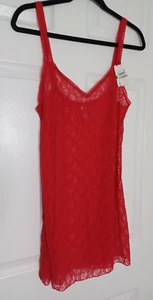 Sleepwear lace sheer night lingerie gown Red L - Picture 1 of 8