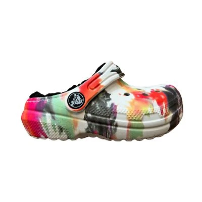 Crocs Classic Lined Tie-Dye Clog gefüttert Black/Multi 206683-0C4 Kinder 19-31 - Bild 1 von 4