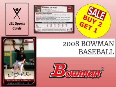 2008 BOWMAN BASEBALL~CARD #s 1-200~COMPLETE YOUR SET~YOU PICK~BUY 2 GET 1 (1A) - Image 1 of 2