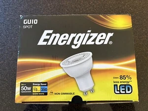 10 x Energizer GU10 5W = 50W LED Light Bulbs, Warm White S8823, Non-Dimmable - Picture 1 of 2