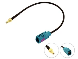 Fakra Female to SMB Male CT27AA149 In car radio aerial adapter cable lead DAB - Picture 1 of 4