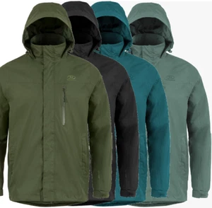 Highlander Kerrera Waterproof Breathable Rain Jacket Coat Windproof Black/ Green - Picture 1 of 13
