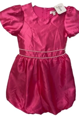 Girls Speechless Barbie SatinPink White Belt Holiday Dress Sz 6 Short Sleeve NWT - Image 1 of 4