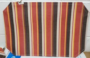 SET OF 4 FABRIC LINEN PLACEMATS 12" x 18", MULTICOLOR STRIPES by BH - Picture 1 of 5