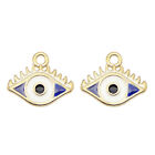 6PCS Gold/Blue 15x12mm Lucky Evil Eyes Charms Demon Eyes Pendant Jewelry Crafts