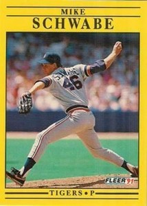 #351 Mike Schwabe - Detroit Tigers - 1991 Fleer Baseball