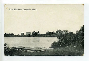 Craigville, Barnstable MA Mass antiguo muelle de postales, barco, cabañas, lago Elizabeth - Imagen 1 de 2