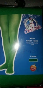 Men's Green Fancy Dress Theatre DramaTights One Size Elf Christmas - Picture 1 of 1