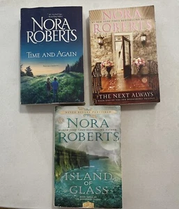 Nora Roberts Lot of 3 Books/Time & Again/The Next Always/Island of Glass - Picture 1 of 2
