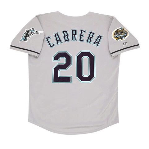 Miguel Cabrera 2003 Florida Marlins World Series Men's Grey Road Jersey (M-2XL) Cover