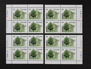CANADA 1995 #1369i, 69c Shagbark Hickory, Matched Inscription Blocks Mint NH - Picture 1 of 1