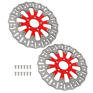 2* Front Brake Disc Rotor 299mm for Harley-Davidson Trike Softail 2009-2019 Red - Foto 1 di 11