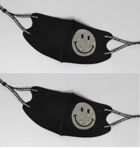 Paquete doble - Máscara facial de tela reutilizable ""SONRISA"" de estrás - Imagen 1 de 2