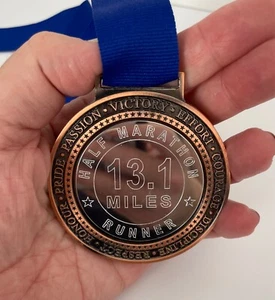 HALF MARATHON 13.1 Miles, Engraved Running Medal, Personalise on back with text - Picture 1 of 9