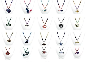 NFL 18" Sports Beads With Medallion Necklace Rico Industries - Picture 1 of 27