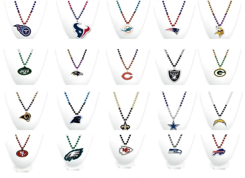 NFL 18" Sports Beads With Medallion Necklace Rico Industries Cover