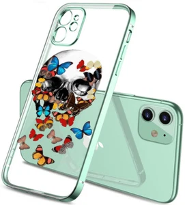 Custodia cover per iPhone 13 12 11 X XS 8 in Tpu morbido placcato Verde mela 513 - Foto 1 di 6