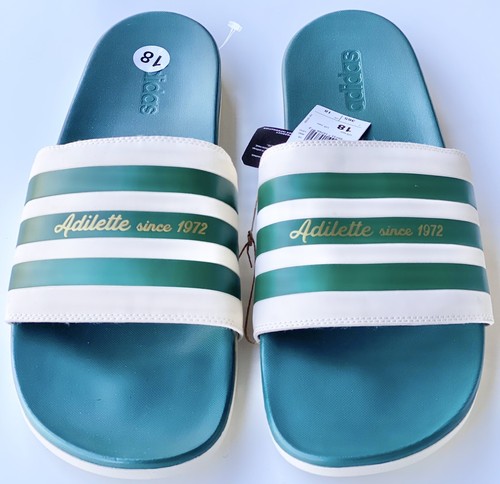 Adidas verde da uomo Adilette Comfort Slide da collezione taglia 18 nuovissima
