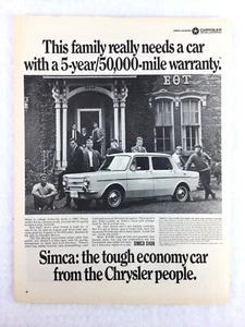 1967 CHRYSLER Simca Sedan - Vintage PRINT AD College Fraternity Students Car - Picture 1 of 1