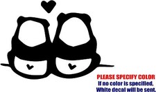 Panda Love Couples Decal Sticker JDM Funny Vinyl Car Window Bumper Truck Boat 7"