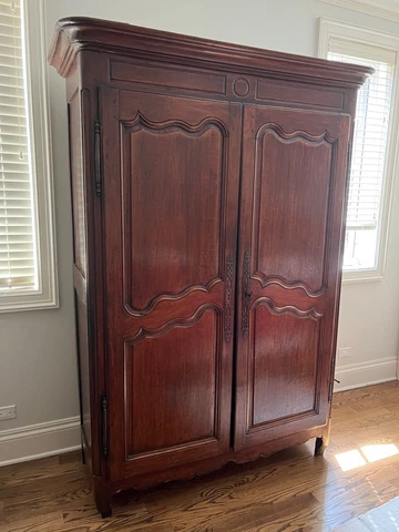 Antique French Armoire with working lock on door - Normandy Cover