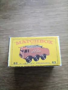 Matchbox Regular Wheels No63 Fire Crash Tender  - Replica / Copy Box only - Picture 1 of 3